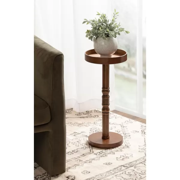 Kate and Laurel Bellport Farmhouse Round Drink Table 10 x 10 x 22 Natural Rustic Decorative Coastal Martini Table for Use as Charming Indoor Plant Stand or Living Room Pedestal TableRustic Brown