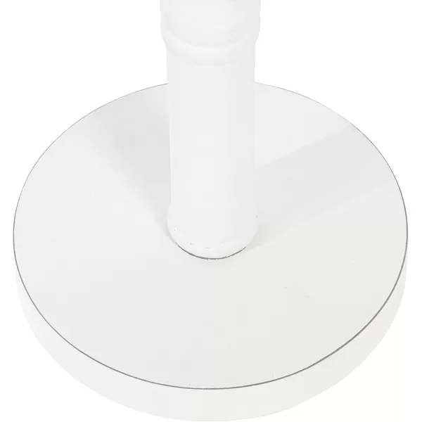 Kate and Laurel Bellport Farmhouse Round Drink Table 10 x 10 x 22 Natural Rustic Decorative Coastal Martini Table for Use as Charming Indoor Plant Stand or Living Room Pedestal TableWhite