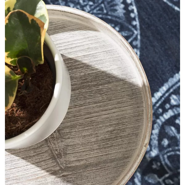Kate and Laurel Bellport Farmhouse Round Drink Table 10 x 10 x 22 Natural Rustic Decorative Coastal Martini Table for Use as Charming Indoor Plant Stand or Living Room Pedestal TableGrey