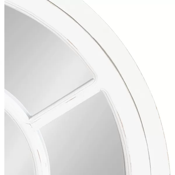 Kate and Laurel Boldmere Rustic Windowpane Arch Mirror 28 x 44 Rustic Brown Farmhouse Window Mirror for WallWhite