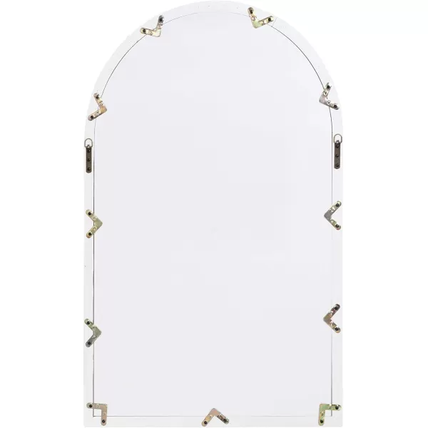 Kate and Laurel Boldmere Rustic Windowpane Arch Mirror 28 x 44 Rustic Brown Farmhouse Window Mirror for WallWhite