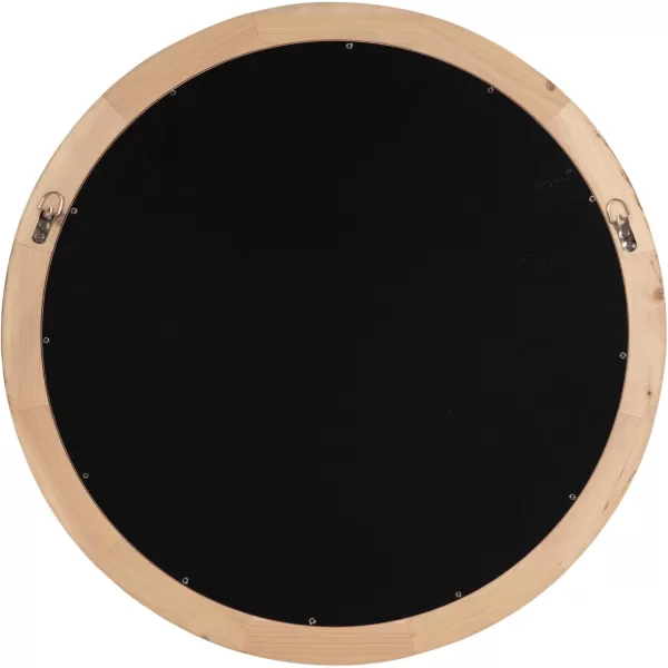 imageKate and Laurel Braywood Modern Pieced Wood Round Mirror 24 Inch Diameter Rustic Brown Decorative Circle Mirror for Use as Coastal Bathroom Mirror for Over Sink or Accent Bedroom Mirror
