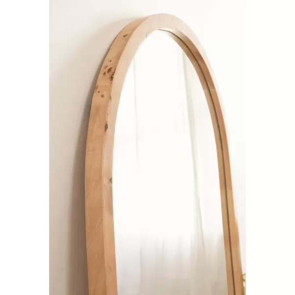 imageKate and Laurel Burlock Modern Burlwood Arched Mirror 22 x 32 Natural Wood Transitional Arch Mirror for Use as Vanity Bathroom Mirror or Fireplace Mantel Mirror