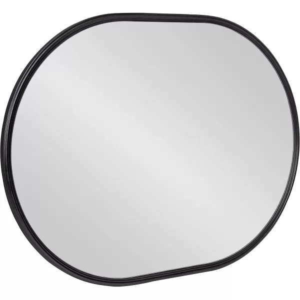 Kate and Laurel Caskill Modern Oval Mirror 18quot x 24quot Black CapsuleShaped Accent Mirror for Entryway Living Room or BathroomBlack