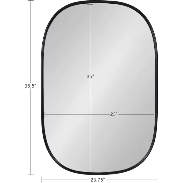 Kate and Laurel Caskill Modern Oval Mirror 18quot x 24quot Black CapsuleShaped Accent Mirror for Entryway Living Room or BathroomBlack