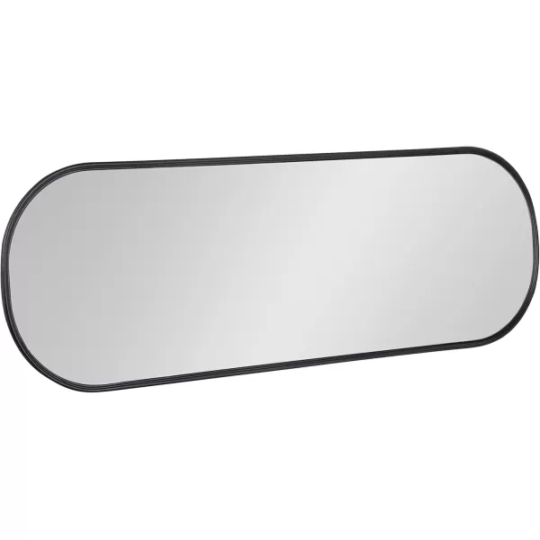 Kate and Laurel Caskill Modern Oval Mirror 18quot x 24quot Black CapsuleShaped Accent Mirror for Entryway Living Room or BathroomBlack