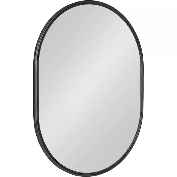 Kate and Laurel Caskill Modern Oval Mirror 18quot x 24quot Black CapsuleShaped Accent Mirror for Entryway Living Room or BathroomBlack