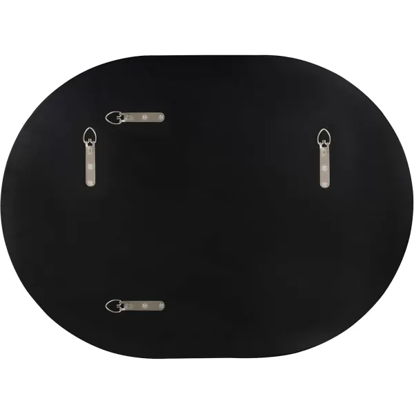 Kate and Laurel Caskill Modern Oval Mirror 18quot x 24quot Black CapsuleShaped Accent Mirror for Entryway Living Room or BathroomBlack