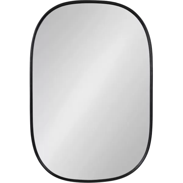 Kate and Laurel Caskill Modern Oval Mirror 18quot x 24quot Black CapsuleShaped Accent Mirror for Entryway Living Room or BathroomBlack