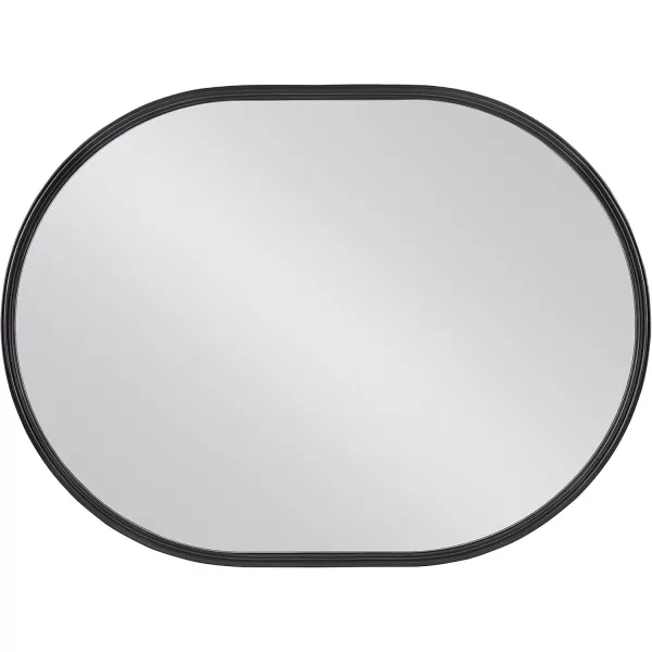 Kate and Laurel Caskill Modern Oval Mirror 18quot x 24quot Black CapsuleShaped Accent Mirror for Entryway Living Room or BathroomBlack