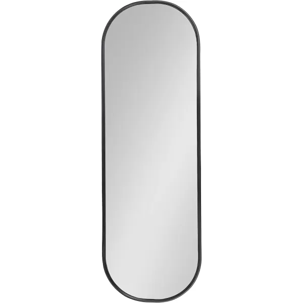 Kate and Laurel Caskill Modern Oval Mirror 18quot x 24quot Black CapsuleShaped Accent Mirror for Entryway Living Room or BathroomBlack