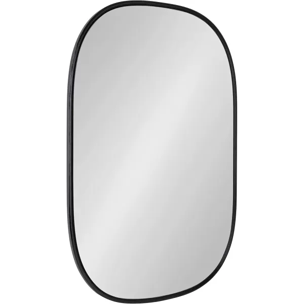 Kate and Laurel Caskill Modern Oval Mirror 18quot x 24quot Black CapsuleShaped Accent Mirror for Entryway Living Room or BathroomBlack