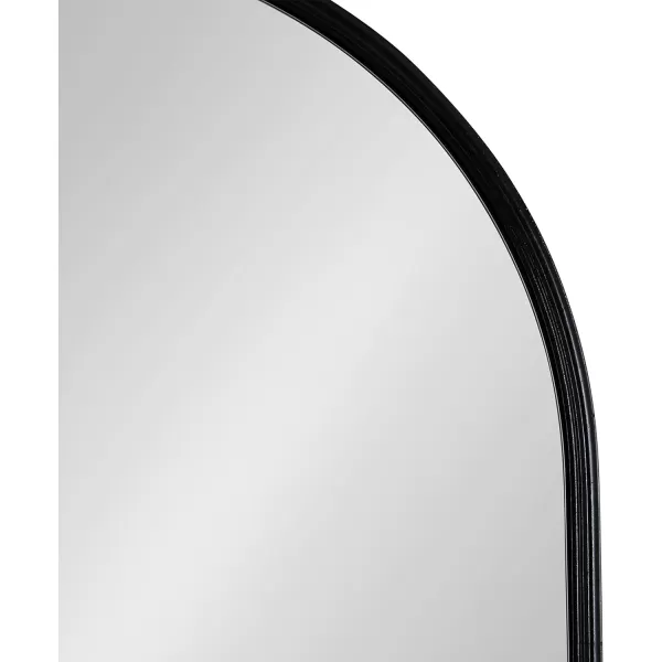 Kate and Laurel Caskill Modern Oval Mirror 18quot x 24quot Black CapsuleShaped Accent Mirror for Entryway Living Room or BathroomBlack