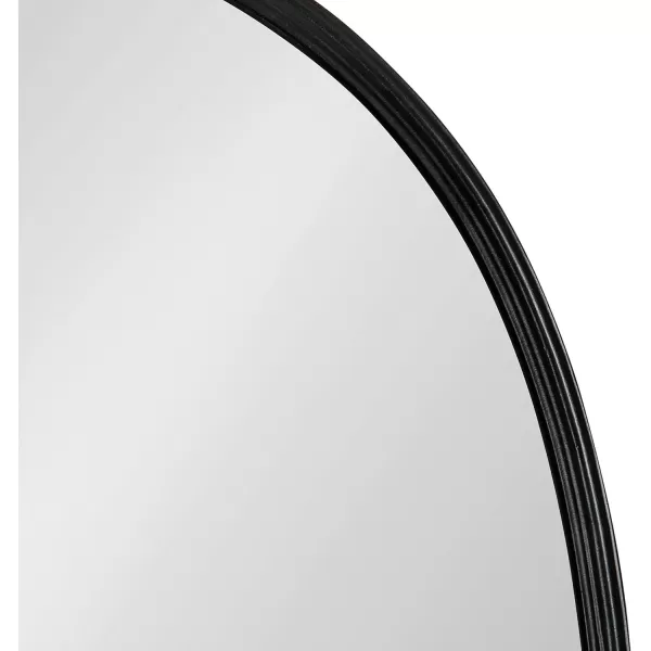 Kate and Laurel Caskill Modern Oval Mirror 18quot x 24quot Black CapsuleShaped Accent Mirror for Entryway Living Room or BathroomBlack