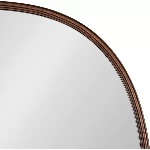 Kate and Laurel Caskill Modern Oval Mirror 18quot x 24quot Black CapsuleShaped Accent Mirror for Entryway Living Room or BathroomBronze