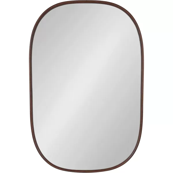 Kate and Laurel Caskill Modern Oval Mirror 18quot x 24quot Black CapsuleShaped Accent Mirror for Entryway Living Room or BathroomBronze