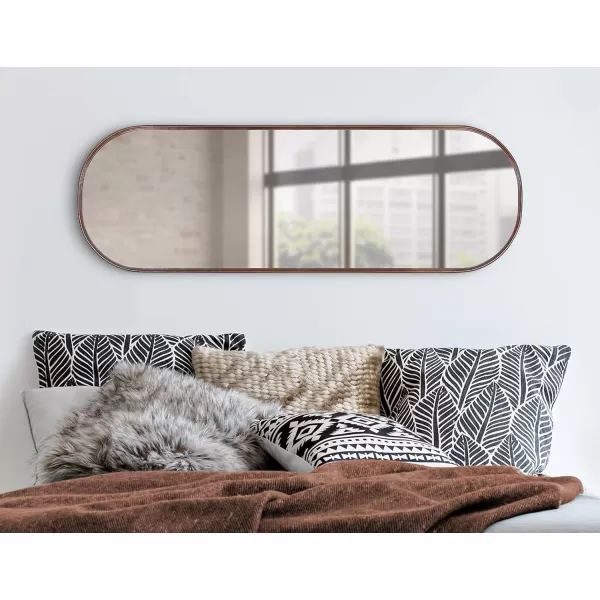 Kate and Laurel Caskill Modern Oval Mirror 18quot x 24quot Black CapsuleShaped Accent Mirror for Entryway Living Room or BathroomBronze