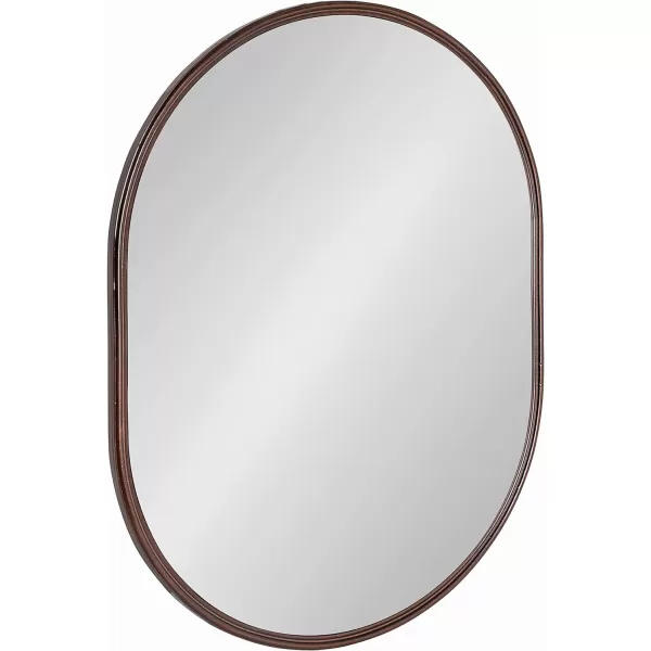 Kate and Laurel Caskill Modern Oval Mirror 18quot x 24quot Black CapsuleShaped Accent Mirror for Entryway Living Room or BathroomBronze