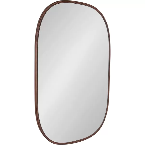 Kate and Laurel Caskill Modern Oval Mirror 18quot x 24quot Black CapsuleShaped Accent Mirror for Entryway Living Room or BathroomBronze