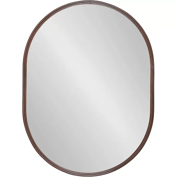 Kate and Laurel Caskill Modern Oval Mirror 18quot x 24quot Black CapsuleShaped Accent Mirror for Entryway Living Room or BathroomBronze