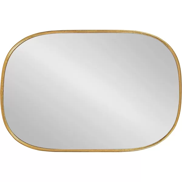 Kate and Laurel Caskill Modern Oval Mirror 18quot x 24quot Black CapsuleShaped Accent Mirror for Entryway Living Room or BathroomGold