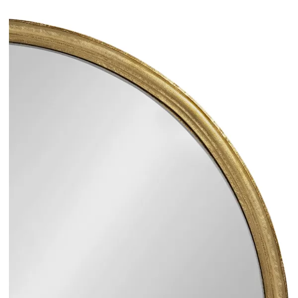 Kate and Laurel Caskill Modern Oval Mirror 18quot x 24quot Black CapsuleShaped Accent Mirror for Entryway Living Room or BathroomGold