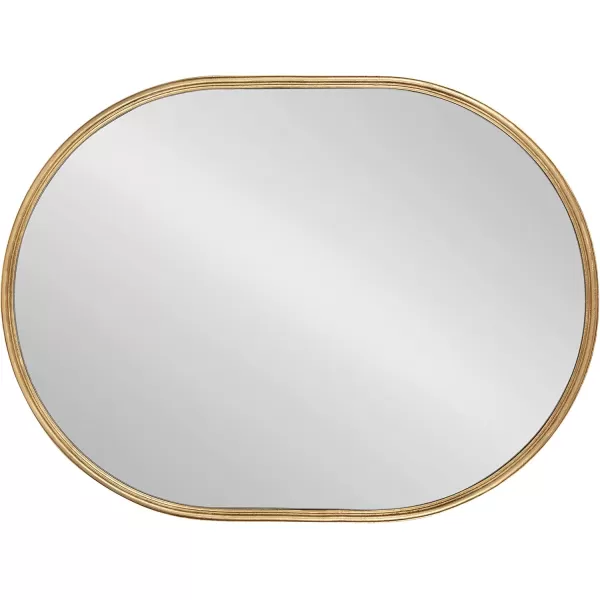 Kate and Laurel Caskill Modern Oval Mirror 18quot x 24quot Black CapsuleShaped Accent Mirror for Entryway Living Room or BathroomGold