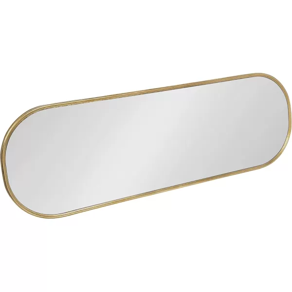 Kate and Laurel Caskill Modern Oval Mirror 18quot x 24quot Black CapsuleShaped Accent Mirror for Entryway Living Room or BathroomGold