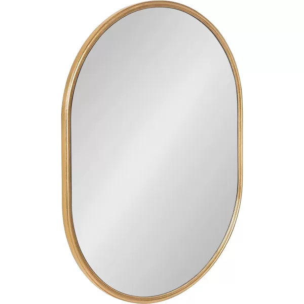 Kate and Laurel Caskill Modern Oval Mirror 18quot x 24quot Black CapsuleShaped Accent Mirror for Entryway Living Room or BathroomGold