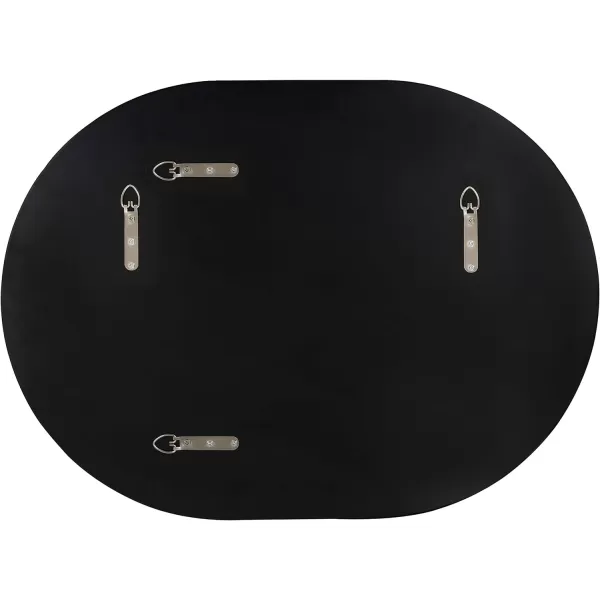 Kate and Laurel Caskill Modern Oval Mirror 18quot x 24quot Black CapsuleShaped Accent Mirror for Entryway Living Room or BathroomGold