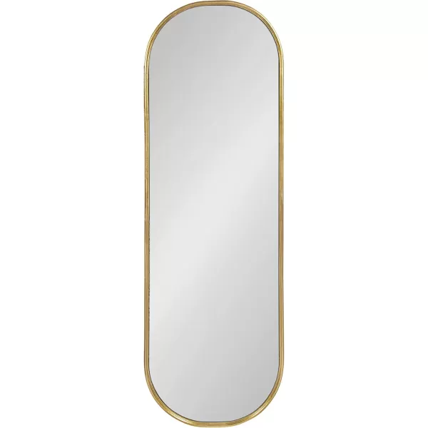 Kate and Laurel Caskill Modern Oval Mirror 18quot x 24quot Black CapsuleShaped Accent Mirror for Entryway Living Room or BathroomGold