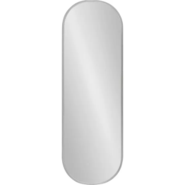 Kate and Laurel Caskill Modern Oval Mirror 18quot x 24quot Black CapsuleShaped Accent Mirror for Entryway Living Room or BathroomGrey