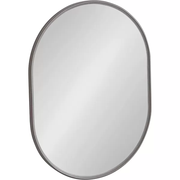 Kate and Laurel Caskill Modern Oval Mirror 18quot x 24quot Black CapsuleShaped Accent Mirror for Entryway Living Room or BathroomGrey