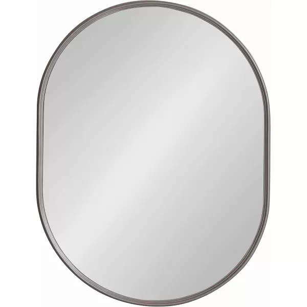 Kate and Laurel Caskill Modern Oval Mirror 18quot x 24quot Black CapsuleShaped Accent Mirror for Entryway Living Room or BathroomGrey