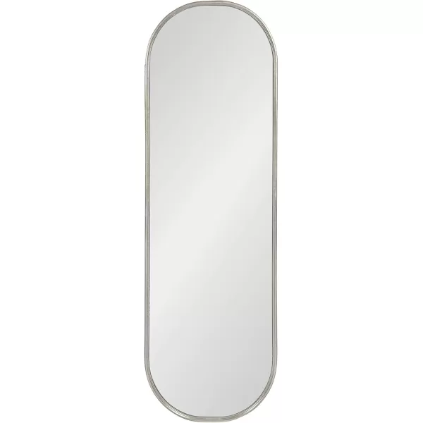 Kate and Laurel Caskill Modern Oval Mirror 18quot x 24quot Black CapsuleShaped Accent Mirror for Entryway Living Room or BathroomSilver