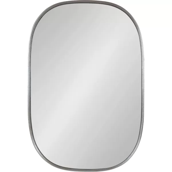 Kate and Laurel Caskill Modern Oval Mirror 18quot x 24quot Black CapsuleShaped Accent Mirror for Entryway Living Room or BathroomSilver