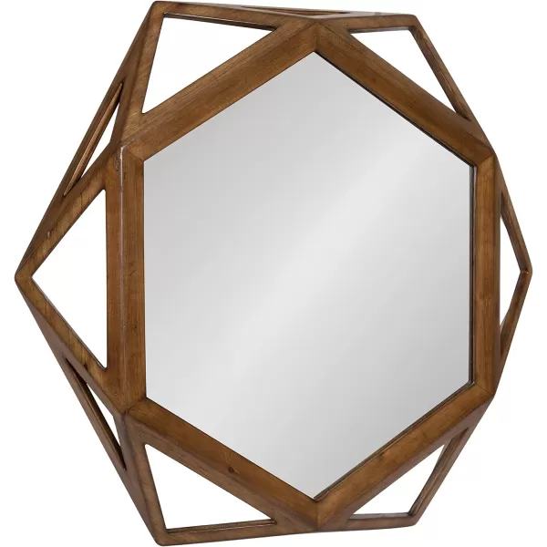 imageKate and Laurel Cortland RusticModern Geometric Octagon Shaped Wood Accent Wall Mirror Rustic Caramel Finish 24x27inchesBrown