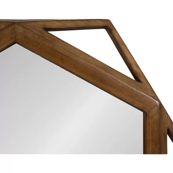 imageKate and Laurel Cortland RusticModern Geometric Octagon Shaped Wood Accent Wall Mirror Rustic Caramel Finish 24x27inchesBrown