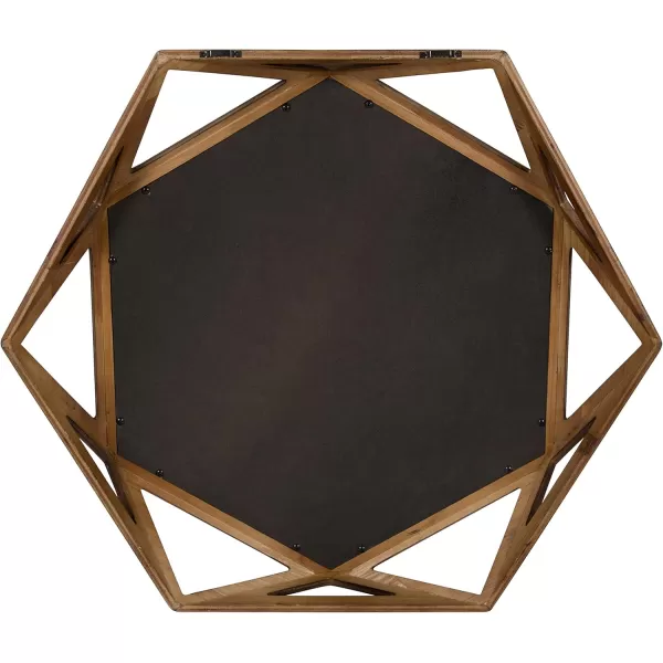 imageKate and Laurel Cortland RusticModern Geometric Octagon Shaped Wood Accent Wall Mirror Rustic Caramel Finish 24x27inchesBrown