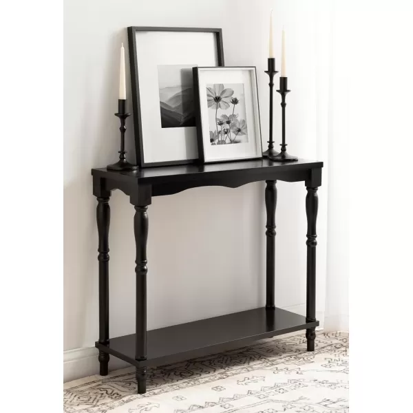 Kate and Laurel Darrington Modern Rectangle Console Table 34 x 12 x 30 Navy Blue Transitional Rectangular Entryway Table for Use as Behind Couch Table or Bedroom Storage TableBlack