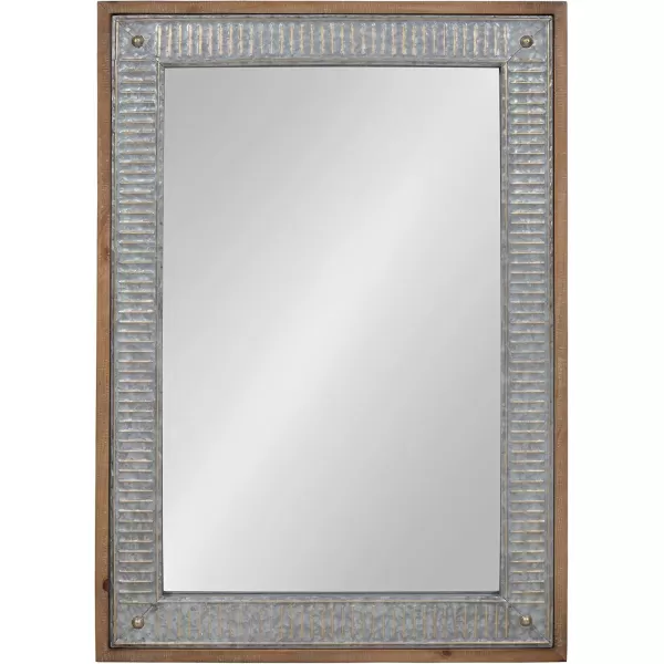 Kate and Laurel Deely Farmhouse Wood and Metal Wall Mirror Rustic BrownRustic Brown