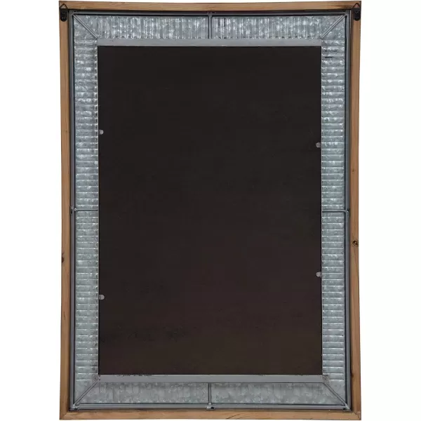 Kate and Laurel Deely Farmhouse Wood and Metal Wall Mirror Rustic BrownRustic Brown