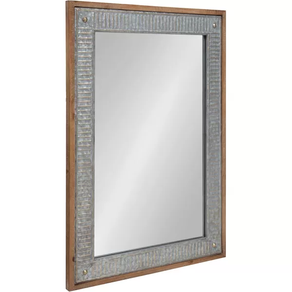 Kate and Laurel Deely Farmhouse Wood and Metal Wall Mirror Rustic BrownRustic Brown