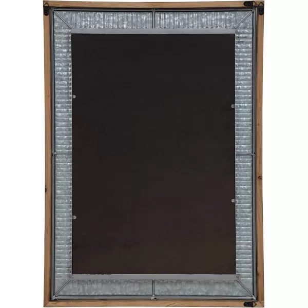 Kate and Laurel Deely Farmhouse Wood and Metal Wall Mirror Rustic BrownRustic Brown