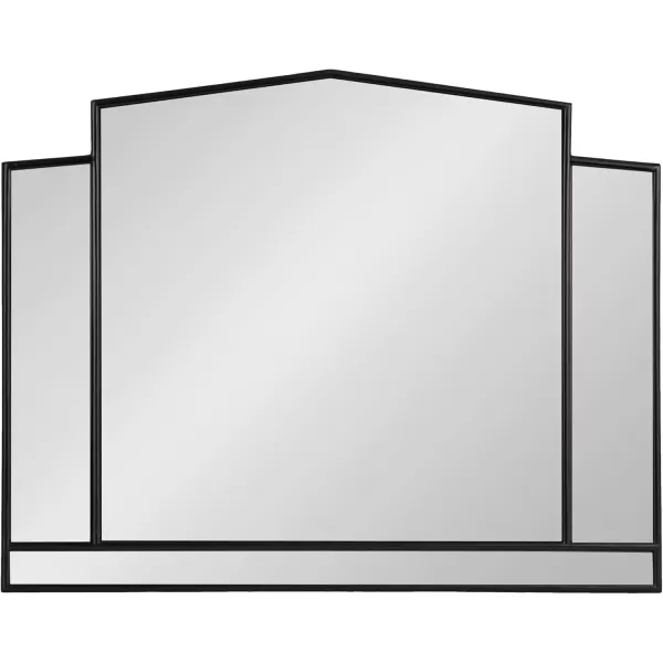 imageKate and Laurel Dietrich Modern Arched Window Wall Mirror 32 x 25 Black Transitional Pieced Glass Window Pane Mirror for Use as Statement Mantel Mirror or Decorative Bedroom Mirror