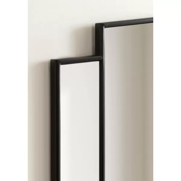 imageKate and Laurel Dietrich Modern Arched Window Wall Mirror 32 x 25 Black Transitional Pieced Glass Window Pane Mirror for Use as Statement Mantel Mirror or Decorative Bedroom Mirror