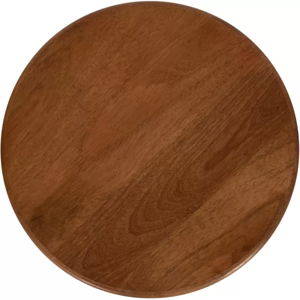 Kate and Laurel Engles Modern AdjustableHeight Pedestal Drink Table 10 x 10 x 30 Walnut Brown and Brass MidCentury Round Indoor Metal Plant Stand with Solid Wood TabletopWalnut BrownGold