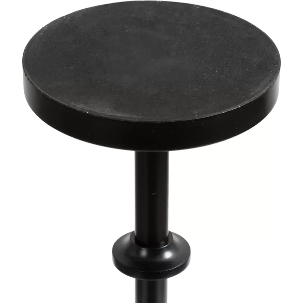Kate and Laurel Engles Modern AdjustableHeight Pedestal Drink Table 10 x 10 x 30 Walnut Brown and Brass MidCentury Round Indoor Metal Plant Stand with Solid Wood TabletopNaturalBlack
