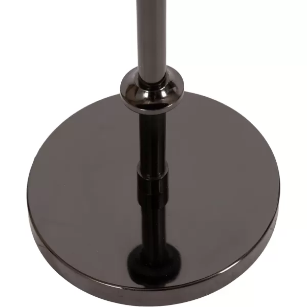 Kate and Laurel Engles Traditional AdjustableHeight Pedestal Side Table 14 x 14 x 30 Antique Brass Vintage Round Indoor Metal Plant Stand with Embossed Pattern for Use as Bedroom NightstandBlack