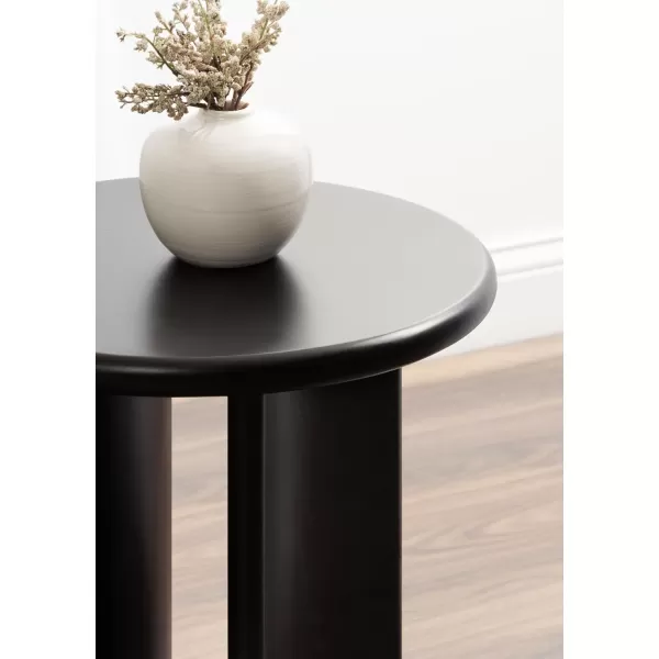 Kate and Laurel Erys MidCentury Modern Round Side Table 16 x 16 x 20 Dark Brown Transitional Wood End Table for Use as Bedroom Nightstand or Living Room Accent TableBlack